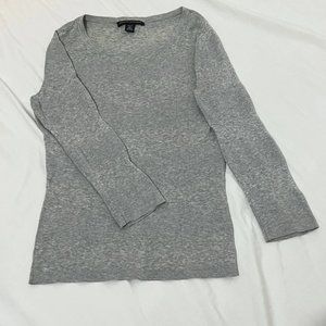 Banana Repubic Gray Melange Long Sleeve Top